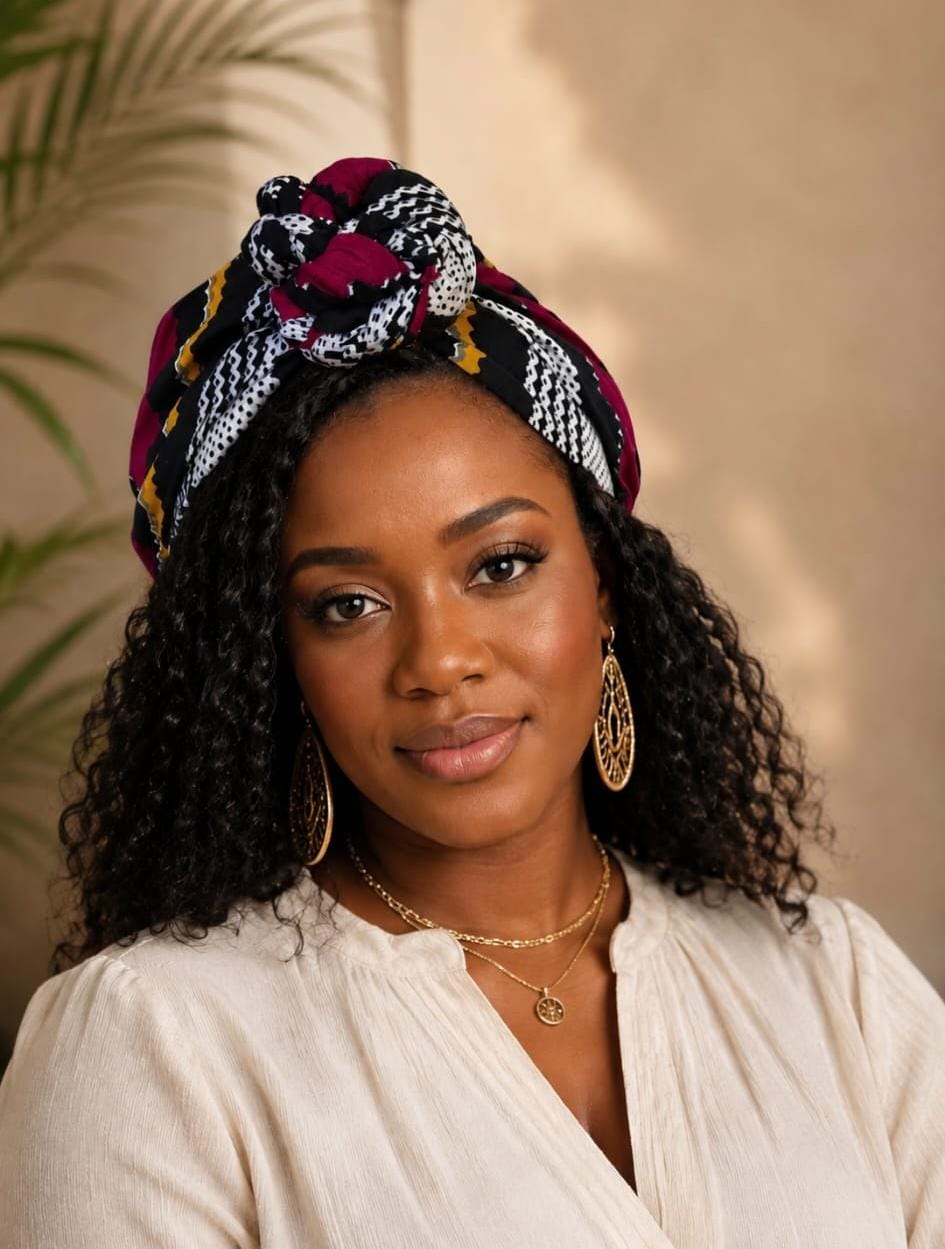 Pre-tied african headwrap