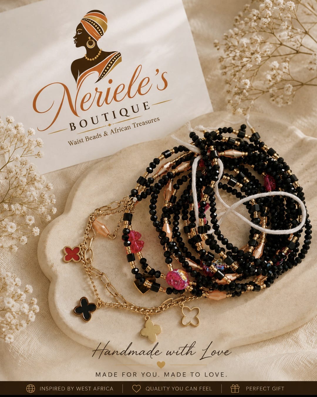 Waistbeads set of 3 luxury