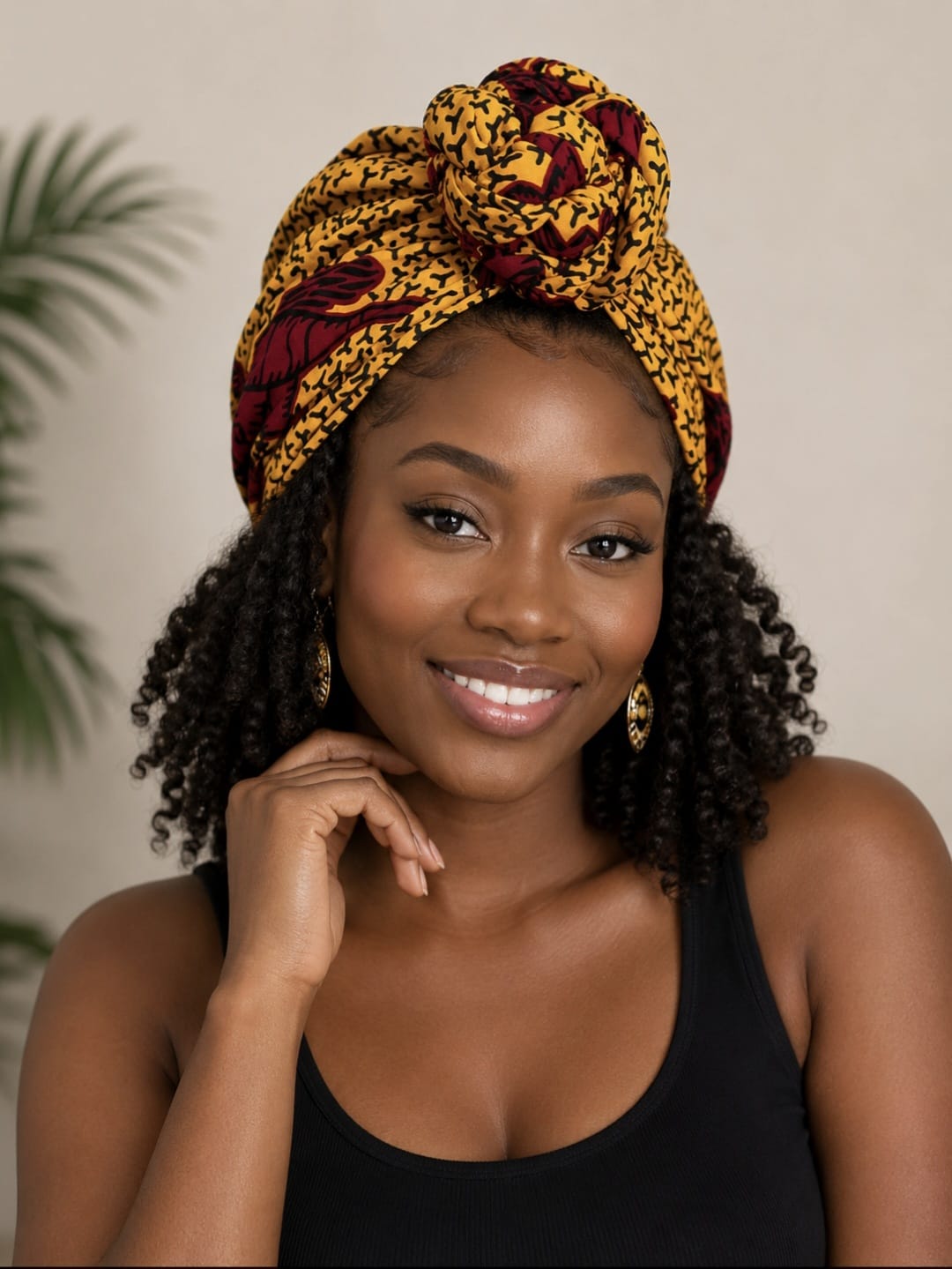 Pre-tied african headwrap