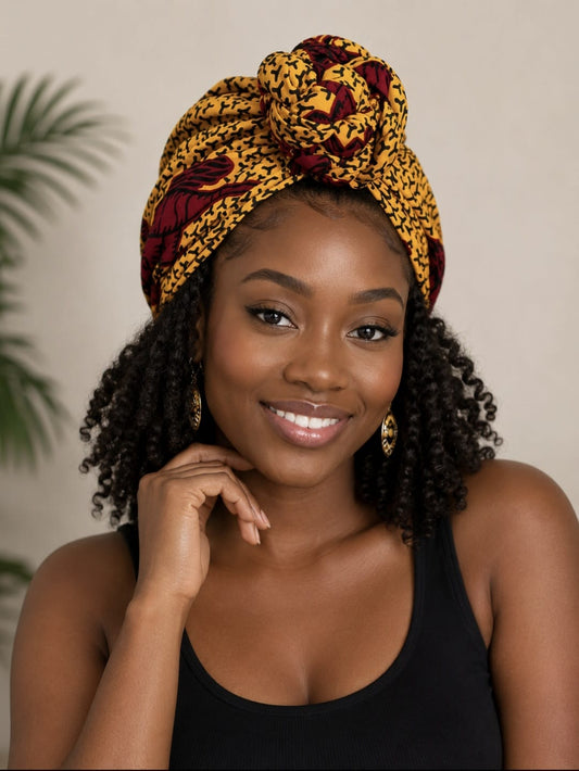Pre-tied african headwrap