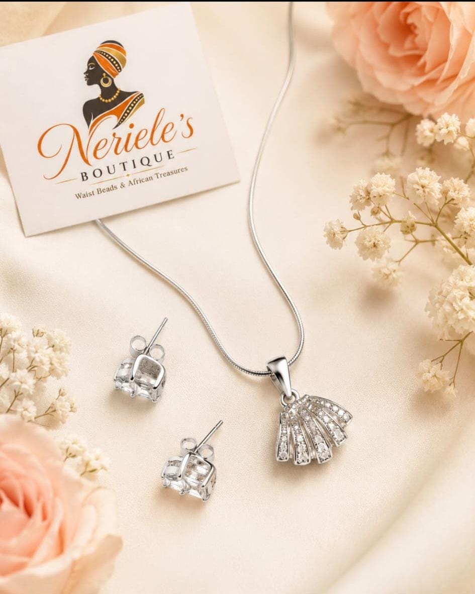 Silver necklace and earrings sets
